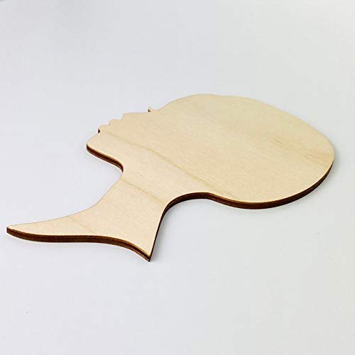 Texan Wood Crafts Small to Large Select your Size African Woman Women Face with Lashes Silhouette Head Unfinished Wood Laser Cut Cutout Shape DIY - WoodArtSupply