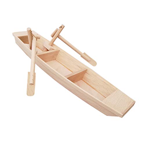 NOLITOY Unfinished Wooden Rowboat, Mini Wood Boat Model Figurine forIY Crafts School Project Birthday Party Gift Home Office Table Decoration NOLITOY