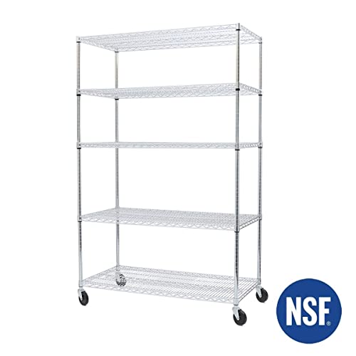 Seville Classics UltraDurable Heavy Duty NSF Solid Steel Wire Rack Storage Unit Organizer for Garage, Warehouse, Office, Restaurant, Classroom, Seville Classics