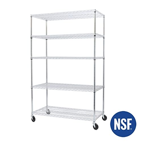 Seville Classics UltraDurable Heavy Duty NSF Solid Steel Wire Rack Storage Unit Organizer for Garage, Warehouse, Office, Restaurant, Classroom, - WoodArtSupply