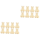 Operitacx 4 Sets Handmade Rabbit Material Unfinished Bunny Table Ornament Rabbit Shape Tabletop Decoration Dinner Table Decor Hand Decor Bunny Wood Operitacx