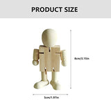 Kisangel 5pcs White Embryo Robot Wooden peg Doll Kids Painting Art Crafts Unfinished Robot Wood Doll Figures Unfinished Wooden Toys Mini Toy Wooden Kisangel