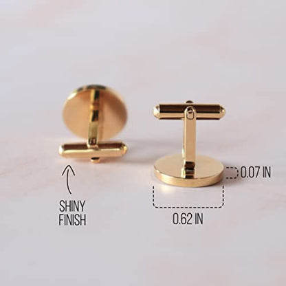 Custom engraved cufflinks for weddings, personalized gift for groom, father of the bride & groom dad, best men, customized gold & silver cufflinks - WoodArtSupply