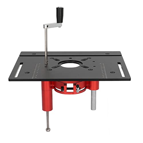 Router Table Lfit Plate, 63.8-65mm Clamping Range 47mm Good Stability Router Lift Manual Lifting Aluminum Alloy Stainless Steel Standard Design for