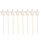 STOBOK Princess Fairy Wand Stick: 8PCS Unfinished Wooden DIY Crafts Star Magical Wand for Girls Art Show Cosplay Costume Party STOBOK
