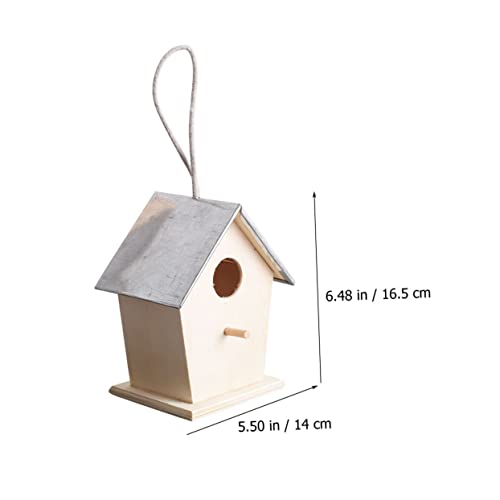 SUPVOX Outdoor Bird House Woodpecker House Cottage Bird House Unfinished Wood Birdhouse Hanging Bird House Garden Hanging Bird Nest Butterflies House SUPVOX