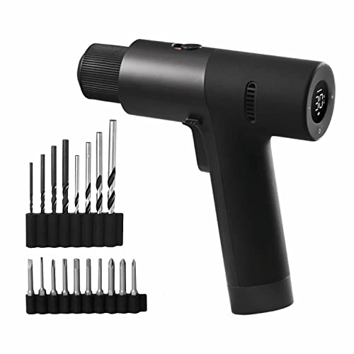 HOTO Cordless Brushless Drill 12V, LED Display Screen, 30 Precision Gears, 2 Working Modes, 2000mAh Battery, 266 In-lbs (30N·m) Torque, 3/8 Inch HOTO