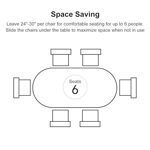 homary 70.9" Japandi Dining Table for 6, Modern Solid Wood Top Oval Table for Dining Room, Kitchen, Living Room Mesas de Comedor, Easy Clean homary