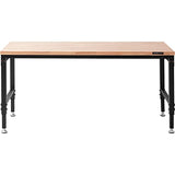 VEVOR Adjustable Workbench, 72" L X 25" W Garage Worktable with Universal Wheels, 28-39.5" Heights & 3000 LBS Load Capacity, with Power Outlets & VEVOR