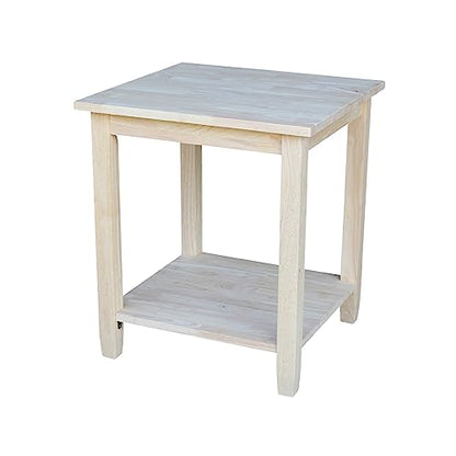 IC International Concepts Solano End Table, 22 in W x 21 in D x 25 in H, Unfinished - WoodArtSupply