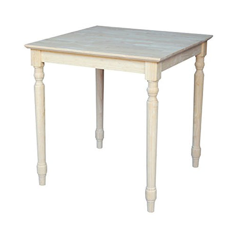 International Concepts Square Solid Wood Top Table with Turned Legs, 30-Inch IC International Concepts