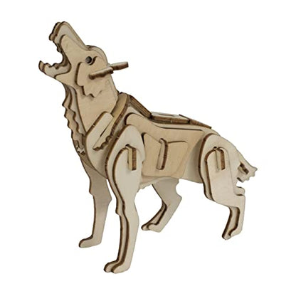 Eco 3D Wooden Puzzle Wolf from Deluxebase. Animal Themed DIY 3D Puzzle Craft Kit. Sustainable Wood Forest Animal Toys. Perfect Model Building Kits - WoodArtSupply