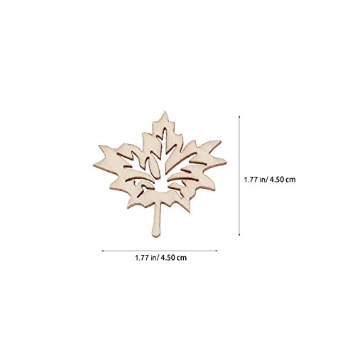 Amosfun 50pcs Laser Cut Wood Embellishment Hollow Out Wooden Leaves Shape Wood Discs Unfinished Wood Cutout for Arts Crafts DIY Decoration