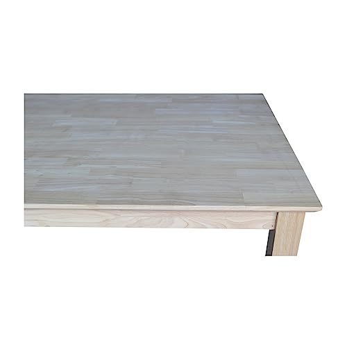 International Concepts Solid Wood Top Dining table, 30 x 48, Unfinished IC International Concepts