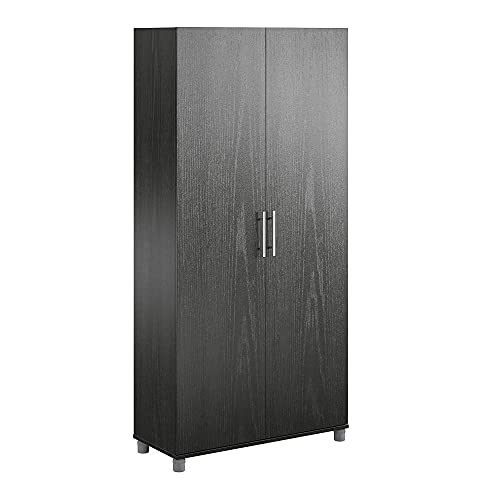 SystemBuild Evolution 36" Utility Storage Cabinet, Black Oak