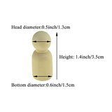 HAHIYO 1.4inches 25PCs Dad-Shape Wooden Peg Dolls Unfinished Wooden People Peg People Unfinished Craft Dolls Wooden Figures Doll Bodies Decorative HAHIYO