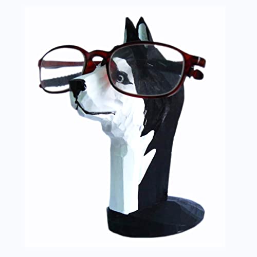Red Dollar Handmade Wood Carved Animal Eyeglass Holder, Cute Sunglasses Display Stand, Nightstand Home Office Desk Decor, Christmas Holiday New Year Red Dollar