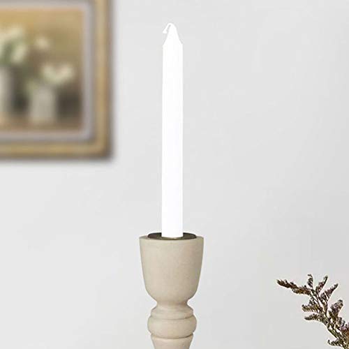 Wooden Candlestick 4.9 Inch Unfinished Wood Candle Holder with Metal Candle Holder Cup for Taper Candles, Home Wedding Party Decorations