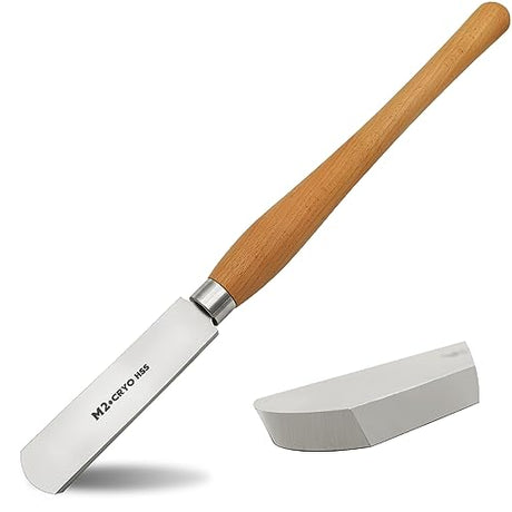 UF-SHARP 1.5 inch Round Nose Scraper, M2 Cryo High Speed Steel Wood Turning Tools with Beech Wood Handle UF-SHARP