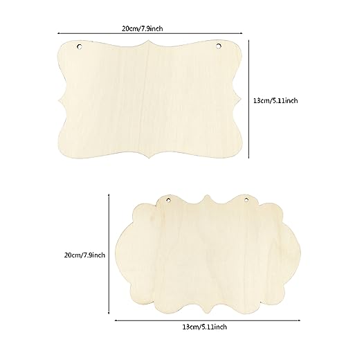 16 Pieces Wood Crafts Blanks Unfinished Hanging Wood Sign Blank Wood Boards Wood Ornaments Plaques Door Knob Signs for DIY Craft, Home Hotel Office Xonzmmk