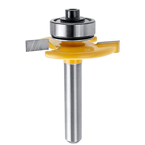 Mesee 1/4 Inch Shank Biscuit Joiner Router Bit T Slot Router Bit with Bearing Guide Wood Biscuit Jointing Slotting Cutter Woodworking Grooving Mesee