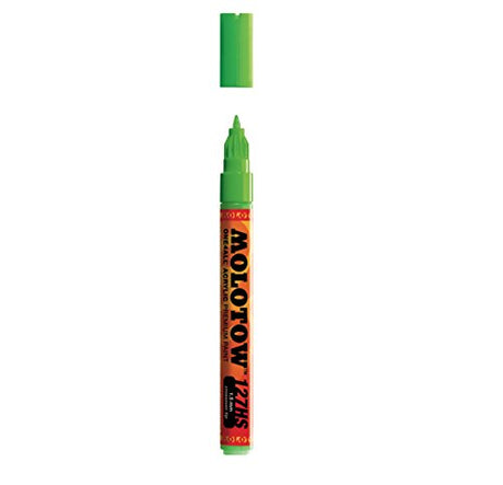 MOLOTOW ONE4ALL Acrylic Paint Marker, 1.5mm, Neon Green Fluorescent, 1 Each (127.432) MOLOTOW