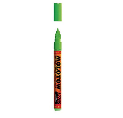 MOLOTOW ONE4ALL Acrylic Paint Marker, 1.5mm, Neon Green Fluorescent, 1 Each (127.432)