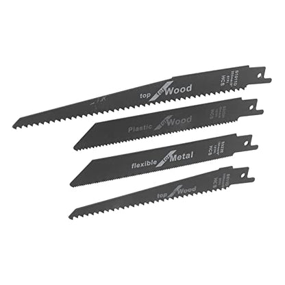 4Pcs Sabre Saw Blade Jigsaw Reciprocating Saw Blade Wood Sawing Blade Cutter Reciprocating Cutting Tool Set Kit for Wood Plastic Metal - WoodArtSupply