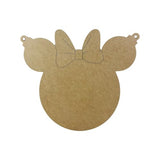 Girl Mouse with Ornament Ears, Christmas Shape, Unfinished Cutout, Wooden Shape, Paintable Wooden MDF Build-A-Cross