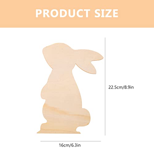 ABOOFAN 10Pcs Large Easter Bunny Wood Cutouts Unfinished Wooden Bunny Slices Blank Wood Rabbit Ornament for Painting Spring Decor Easter Party DIY ABOOFAN
