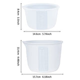 Silicone Measuring Bowl-Epoxy Resin, Fluid Art, Butter, Chocolate-Squeeze Pour Mixing-BPA Free-Large Set of 2 1000ml/36oz(4 Cups) 600ml/20oz(1 Pint) FUNSHOWCASE