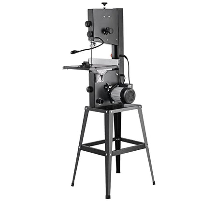 VEVOR Band Saw with Stand, 10-Inch, 560 & 1100 RPM Two-Speed Benchtop Bandsaw, 370W 1/2HP Motor with Metal Stand Optimized Work Light Workbench Fence