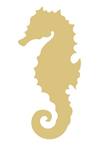 Seahorse Cutout Unfinished Wood Nautical Decor Beach House Decor Sea Animal Door Hanger MDF Shaped Canvas Style 2 - WoodArtSupply