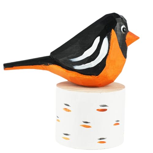 VIPbuy Handmade Wood Bird Figurines, Hand Carved Painted Wooden Bird Ornaments Crafts Home Office Desktop Decor Gifts (American Robin) VIPbuy