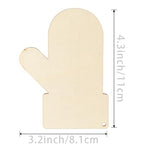 Christmas Mitten Wooden Christmas Blank Wood with Twines Art Unfinished Ornaments for Christmas Wedding Birthday Party Christmas Thanksgiving Day Zontween