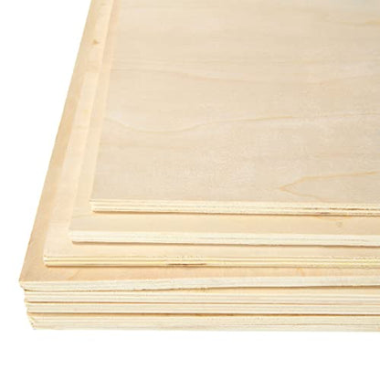 8 Pack 11.8 x 11.8 Inch Basswood Sheets 1/4 Inch Thick Square Plywood Sheets Unfinished Wood Sheets for Crafts DIY Project Mini House Building