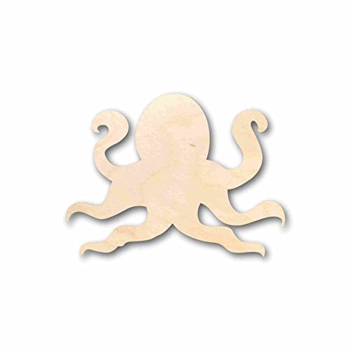 Unfinished Wood Octopus Silhouette - Craft- up to 24" DIY 20" / 1/4" 24 Hour Crafts
