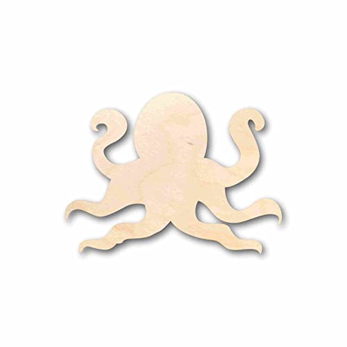 Unfinished Wood Octopus Silhouette - Craft- up to 24" DIY 20" / 1/4" - WoodArtSupply