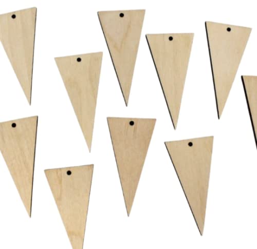 ALL SIZES BULK (12pc to 100pc) Unfinished Wood Wooden Laser Solid Triangle Dangle Earring Jewelry Blanks Charms Shape Crafts Made in Texas