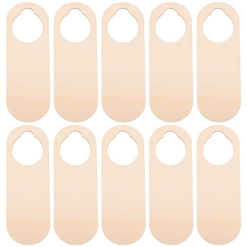 VOSAREA 20pcs Unfinished Wood Door Knob Hangers Blank Door Knob Signs Hanging Direction Signs for DIY Craft Home Hotel Office Decoration VOSAREA