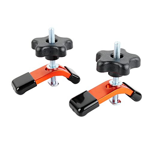 O'SKOOL 2 Pack Mini Hold Down Clamps Kit, 3-1/3” L x 1” Width T-Track CNC Router Clamp - WoodArtSupply