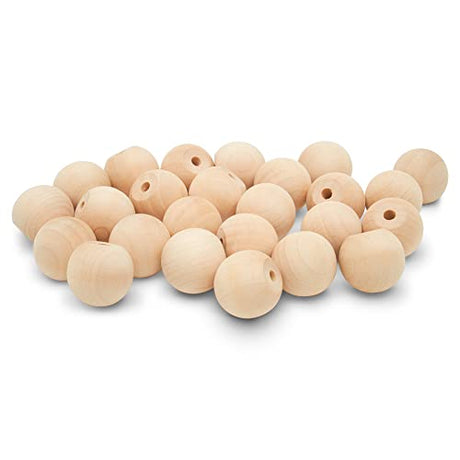 Woodpeckers Unfinished Wood Ball Knobs 1 inch for Kitchen Cabinet Knobs, Drawer Knobs, Dresser Knobs and Crafts, Pack of 50 Woodpeckers