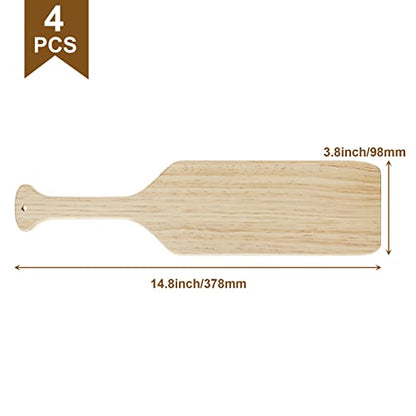DAJAVE 15 Inch Unfinished Wooden Paddles, 4 Pack Solid Pine Paddle, Greek Paddles Natural Color Craft Wood for DIY Home Decoration and Craft Projects