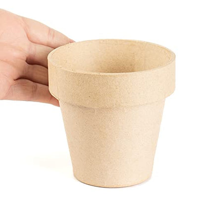 Paper Mache Flower Pots by Factory Direct Craft - (12 Natural Kraft) Unfinished Natural Papier Mache DIY Flowerpots Ready to Decorate, Decoupage, - WoodArtSupply