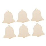 EXCEART 20 Pcs Xmas Tree Bell Ornament Holiday Wooden Shapes for Crafts Cutout Hanging Ornament Wood Ornaments Wooden Hanging Ornaments Wooden DIY EXCEART