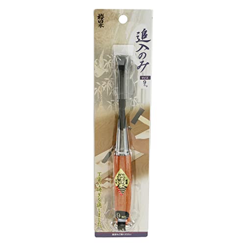 Sakura Woodcarving Flat Socket Chisel 9mm Affordable Japanese Carving Wood Woodworking Tool with SK-5 Steel Blade 与板利器(Yoitariki)
