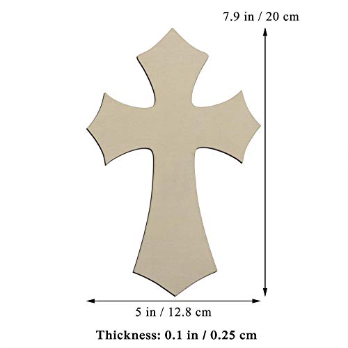Creaides Wooden Cross DIY Crafts Cutouts Cross Shaped Unfinished Wood Slices Embellishments Ornaments for DIY Projects Halloween Christmas Party Creaides