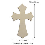 Creaides Wooden Cross DIY Crafts Cutouts Cross Shaped Unfinished Wood Slices Embellishments Ornaments for DIY Projects Halloween Christmas Party Creaides