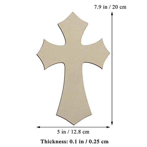 Creaides Wooden Cross DIY Crafts Cutouts Cross Shaped Unfinished Wood Slices Embellishments Ornaments for DIY Projects Halloween Christmas Party - WoodArtSupply