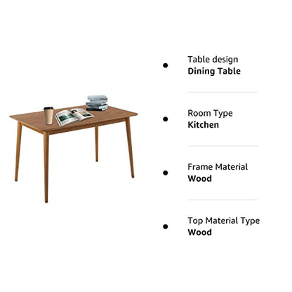 47" Dining Table Kitchen Table Dining Room Table Small Kitchen Table for Small Spaces Table Modern Home Furniture Dinner Table Rectangular (Natural)